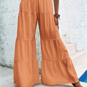 Women's Orange Wide-Leg Pants